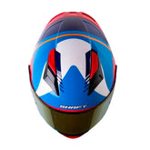 Casco Shaft 582Sp Acenes Blanco Azul Visor Iridium Rojo